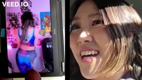 Hot Korean Streamer reacts to me cumming on her