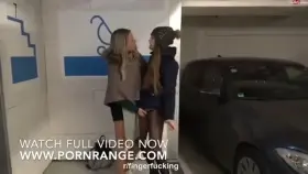 Hardcore fisting with 2 german girls in public