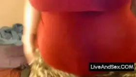 Playful striptease - in a short skirt