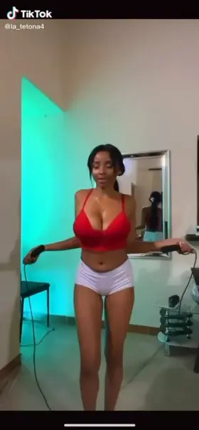 Bouncing Tits GIF by boobieblogdotcom - I don't how that top held those huge milkers