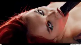 Purple Bitch loving the tentacle deepthroat