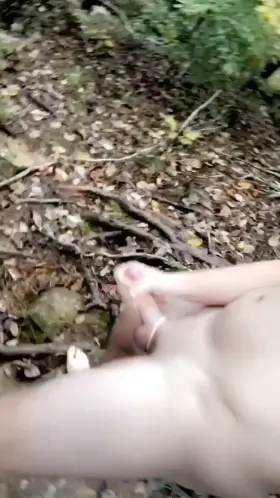 Almost got caught busting my load after hiking nude