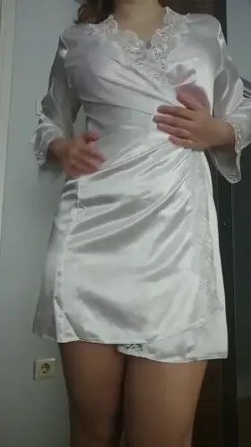 My white robe that I wore for my hubby, Do you like it?