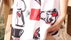 A Glimpse Of Pussy Closeby And Stranger In The Distance