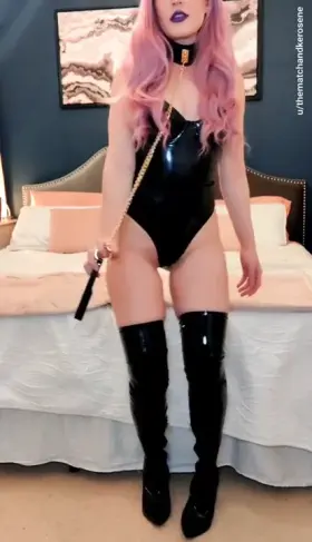 Do you like petite girls in leather and purple lipstick? 😈