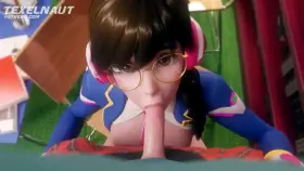 Dva blowjob and swallow cum (texelnaut )[overwatch]