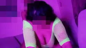 Her natural tits jiggles so nice while shes getting pumped from behind!