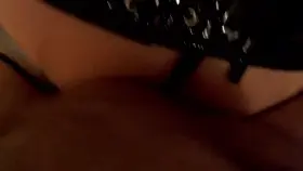 Latex submissive begs for anal creampie