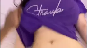 Beautiful asian girl with huge tits takes BBC