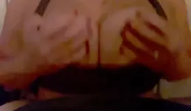 Milking every last bit of cum from his cock, made sure to lick it off my tits after this so it didn't go to waste