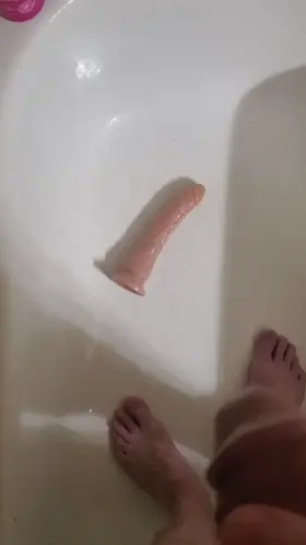 After-orgasm pissing on my dildo.