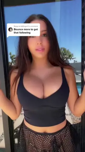 Paige Woolen bouncing her new, massive implants around