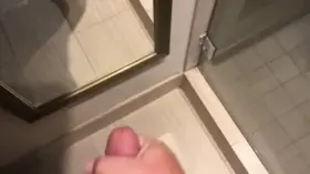 Watch all my cum run down the mirror