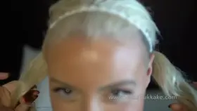 1 minute porn - cute blonde covered with cum