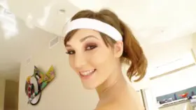 Scanning Holly's perfect body: her pretty face, cute smile, her arched back, that perfect, bubbly ass, and that perky titty bounce!