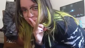 its really hard to play with your girl sucking your cock ;p