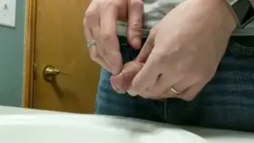 Teasing the hypersensitive post-orgasm glans and ridged band in order to piss