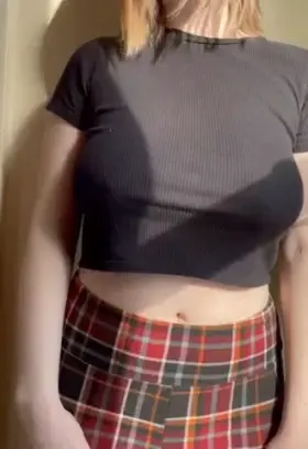 Dropping my pale college titties before class