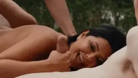 MILF hotwife gets threesome at the pool