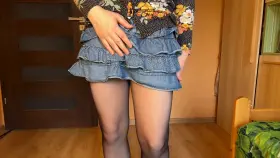 Having fun in black pantyhose