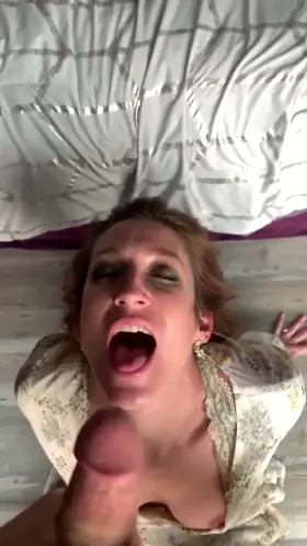 On my knees with my mouth open waiting 👅