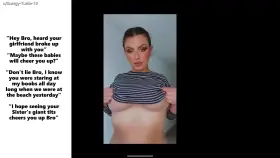 [B/S] Busty Sister Sends her own Brother a Nude Cheer Up Video