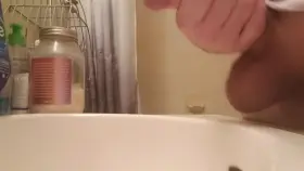 Watch my cum blast in the sink