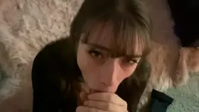 Slutty PAWG teen sucking dick like never before