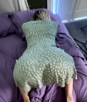 Letting her skirt ride up