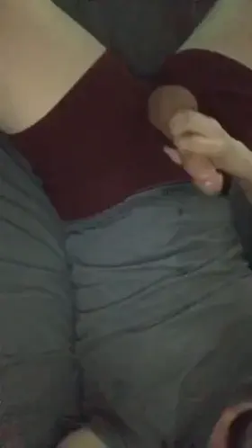 Stroking my cut cock.