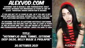HOTKINKYJO ANAL TUNNEL, EXTREME DEEP DILDO, BELLY BULGE &amp; PROLAPSE