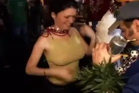 Cute pierced brunette.