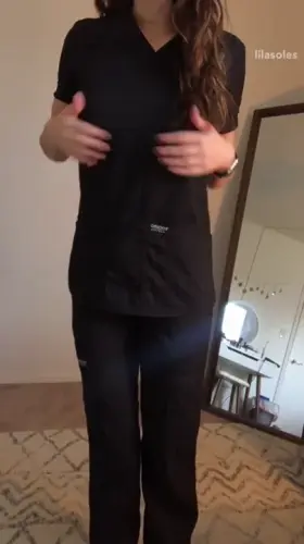 I hope you like what's hiding under my scrubs