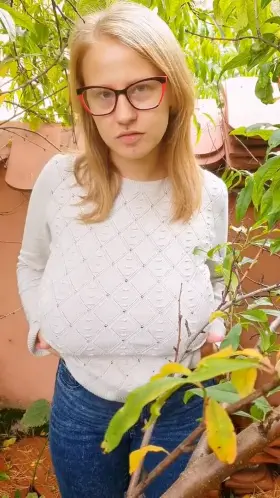 #TittyDrop This is my first post on this subreddit ... Do you like my garden next to my peach tree? Kisses