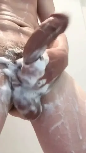 Jerk to my soapy horse cock 🧼
