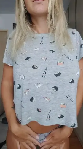 Would you rather feast on all you can eat sushi or these big natural tits?