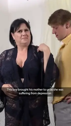 Son cheers up his mom