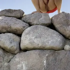 Peeing from the top of my retaining wall