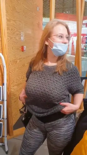 And such a quick boob in the store. It was a little crowded, so I was a little embarrassed. But whatever.