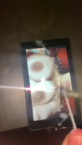 Huge cumtribute huge tits