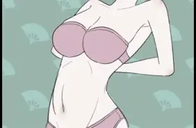 Kanako Oora at the onsen (vinegarjar) [Sayonara Zetsubou Sensei]