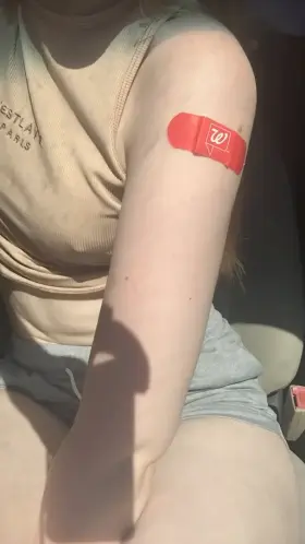 A fully vaccinated celebratory titty drop