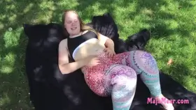 Maja Meer takes off yoga pants after she finally found one she could fit into