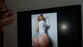 Cum Tribute For Blonde with Big Bubble Butt