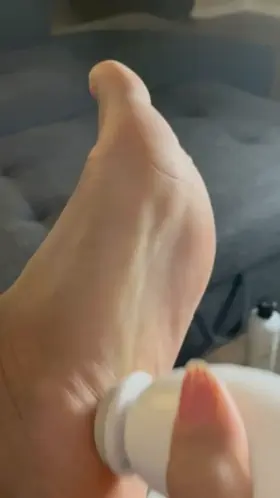 The pumice stone tickles me abit.