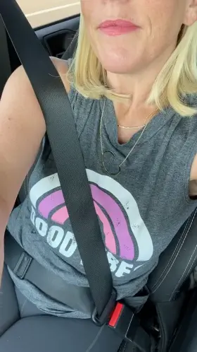 Bored in the car, these pants may need to cum off soon 😈