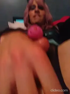 Dressed In My GF's Lingerie While Toying My Sissy Pussy, LOL