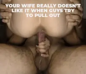 He starts to cum, but she doesn’t let him pull out
