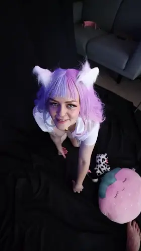 I get so turned on looking right up at him while I suck him off! :) (OC)