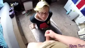 She is lucky he didn't hit her eye with that high pressure load